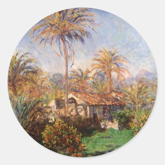 Kleinlandwirt in Bordighera von Claude Monet Runder Aufkleber (Vorderseite)
