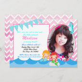 Kleinmädchen Geburtstagsfeier Einladung (Vorne/Hinten)