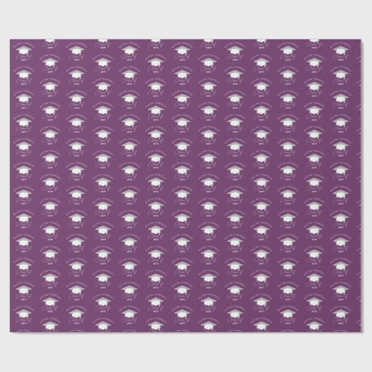 Kleinmodern mit Spreizung purple class of graduati Geschenkpapier (Flach)