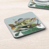 Kleinmund-Bass mit dem entsprechenden Tackle Getränkeuntersetzer (Linke Seite)