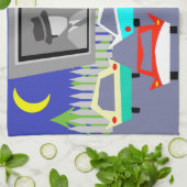 Kleinstadt-Autokino-Film-Geschirrtuch Geschirrtuch (Gefaltet)