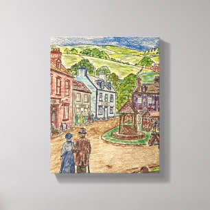 Kleinstadt der 1750er Jahre Leinwanddruck
