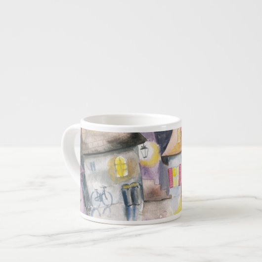 Kleinstadt nachts espressotasse (Vorderseite Links)