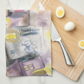 Kleinstadt nachts küchentuch (Viertel Falte)