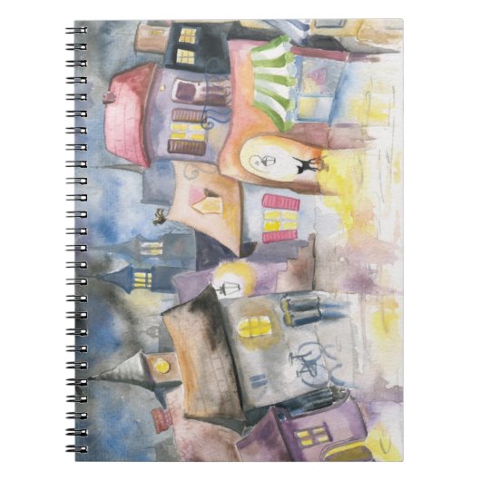 Kleinstadt nachts notizblock (Vorderseite)