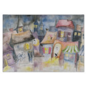 Kleinstadt nachts schneidebrett (Vorderseite)