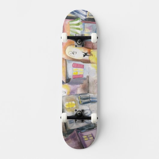 Kleinstadt nachts skateboard (Vorderseite)