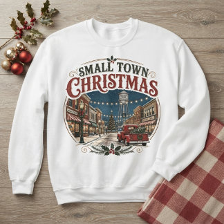Kleinstadt-Weihnachten Vintage-Roter LKW Sweatshirt