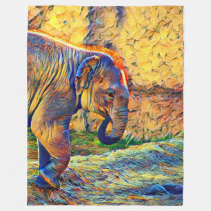 Kleintier-Elefantenbaby Fleecedecke