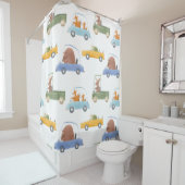 Kleintiere: von Hand gezeichnet Wasserfarbmuster. Duschvorhang (Beispiel)