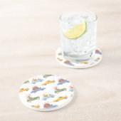 Kleintiere: von Hand gezeichnet Wasserfarbmuster. Getränkeuntersetzer (Seite)