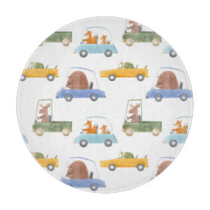 Kleintiere: von Hand gezeichnet Wasserfarbmuster. Schneidebrett