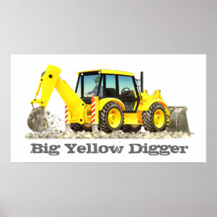 Kleintransporter für den Eigenbau - Gelber Digger Poster