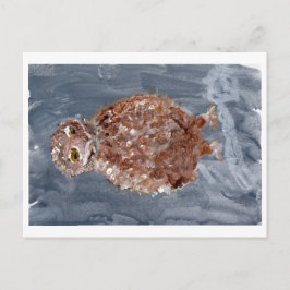 Kleinuhu mit grauer Postkarte