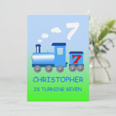 Kleinzug 7. Geburtstagsfeier Einladung (Stehend Vorderseite)