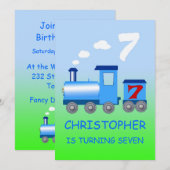 Kleinzug 7. Geburtstagsfeier Einladung (Vorne/Hinten)