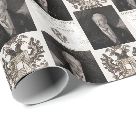 Klemens von Metternich und Wiener Kongress Geschenkpapier (Rolleneckpunkt)