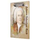 Klemmbrett mit Johann Sebastian Bach (Links)