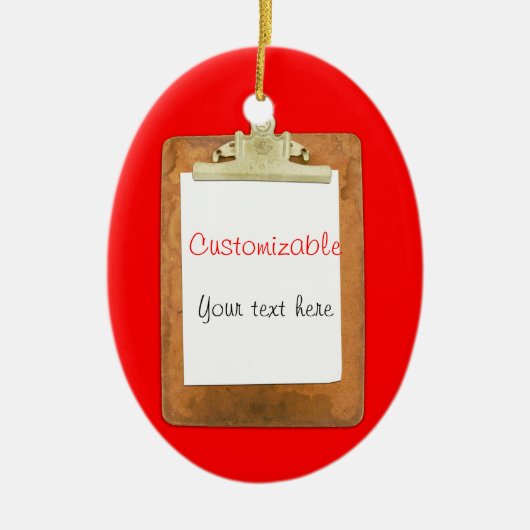 Klemmbrett mit schlichtem Weißbuch Keramikornament (Vorne)