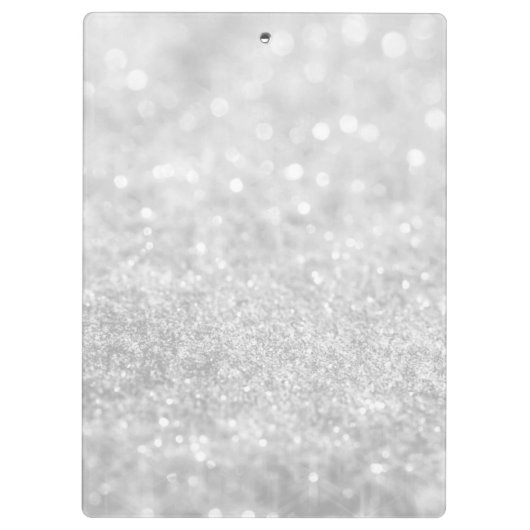Klemmbrett - silberner Glitzer-Initialen-Name (Rückseite)