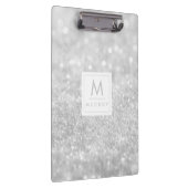 Klemmbrett - silberner Glitzer-Initialen-Name (Rechts)