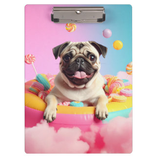 Klemmbrett – Süßer glücklicher Mops 