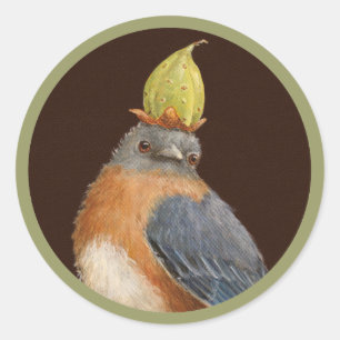 Klemmen Sie die Bluebird-Aufkleber Runder Aufkleber