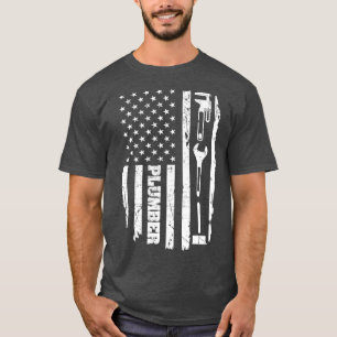 Klempner Amerikanische Flagge USA Rohrreinigung T-Shirt