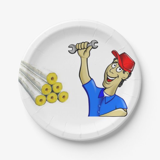 Klempner aus Papierplatten Pappteller (Vorderseite)