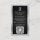 Klempner aus schwarzem Kohlenstoff und Silbermetal Visitenkarte (Rückseite)