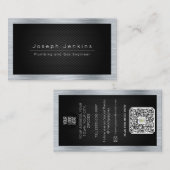 Klempner aus schwarzem Kohlenstoff und Silbermetal Visitenkarte (Vorne/Hinten)