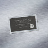 Klempner aus schwarzem Leder und Silbermetall Magnetische Visitenkarte (Beispiel)