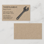 Klempner Contractor Handyman Mechanic Wrench Kraft Visitenkarte (Vorne/Hinten)