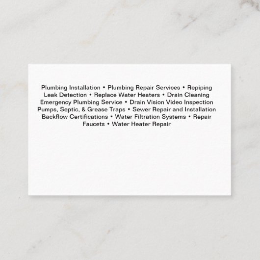 Klempner-Crew Visitenkarte (Rückseite)