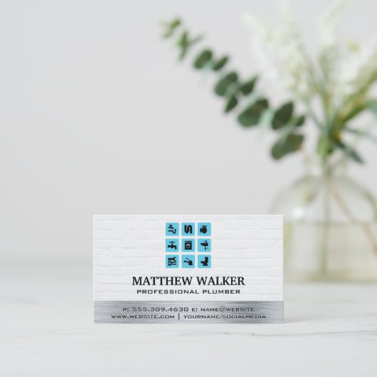 Klempner | Facharbeiter Visitenkarte (Stehend Vorderseite)