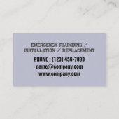 Klempner Faucet Pipe Handyman Klempnerservice Visitenkarte (Rückseite)