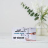 Klempner Faucet Pipe Handyman Klempnerservice Visitenkarte (Stehend Vorderseite)