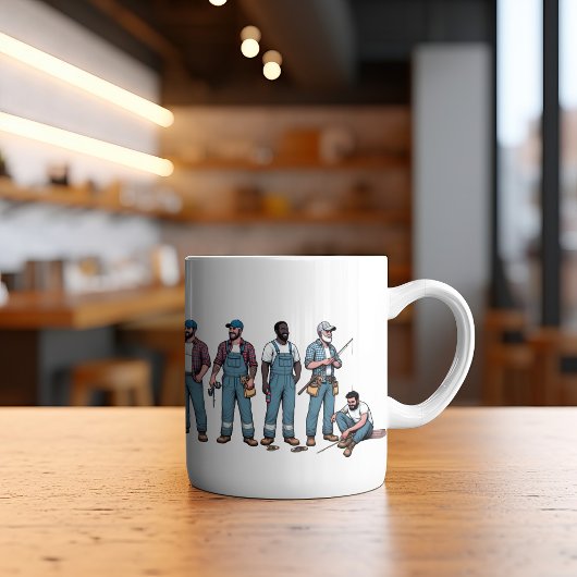 Klempner fischen kaffeetasse