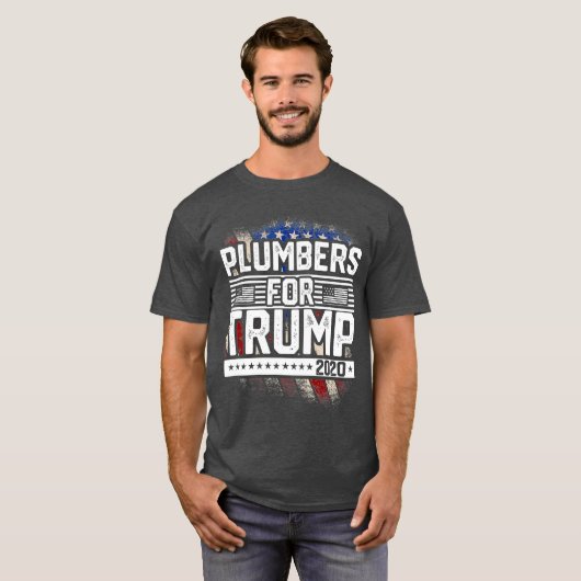 Klempner für Trump 2020 wählen Trump-Unterstützer  T-Shirt (Vorne ganz)
