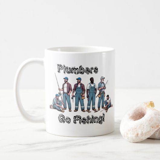 Klempner gehen angeln kaffeetasse (Mit Donut)