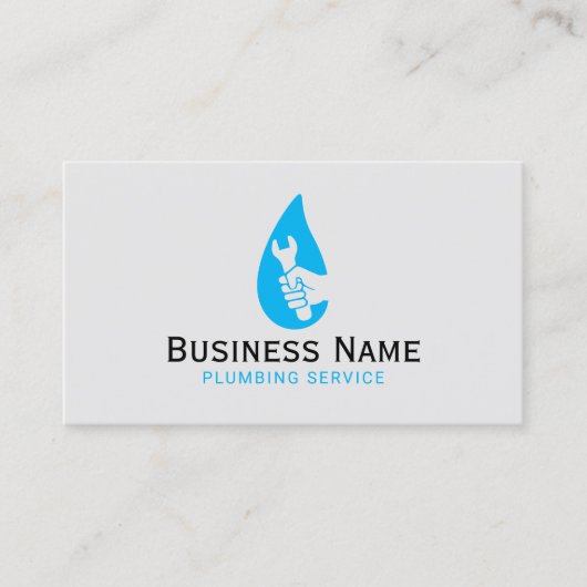 Klempner Hand Wassertropfanlage Visitenkarte (Vorderseite)
