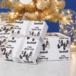 Klempner ich repariere, reinige, installiere Gebur Geschenkpapier