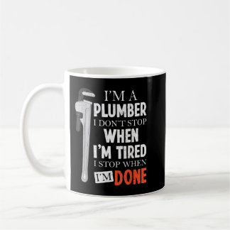 Klempner in einem Klempner Dont Stopp Klempner-Roh Kaffeetasse