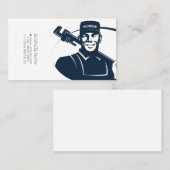 Klempner in Uniform mit Handschlüssel Visitenkarte (Vorne/Hinten)