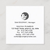 Klempner Installations-Zuhause Reparatur-Visitenka Quadratische Visitenkarte (Rückseite)