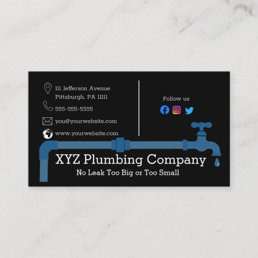 Klempner | Kläranlage Visitenkarte (Vorderseite)