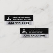 Klempner-Klempnerarbeit-Service-dunkler silberner Mini Visitenkarte (Vorne/Hinten)