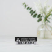 Klempner-Klempnerarbeit-Service-dunkler silberner Mini Visitenkarte (Stehend Vorderseite)