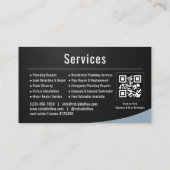 Klempner Klempnerei QR-Code Metallisch Visitenkarte (Rückseite)