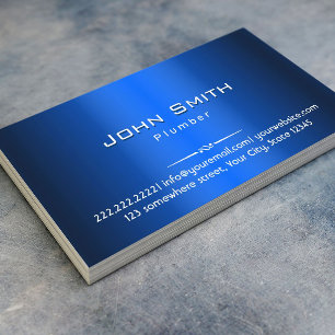 Klempner-königliches Blau-Metallberufliche Visitenkarte